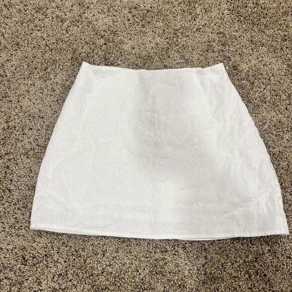 Reformation Veranda White Linen Mini Skirt - Picture 2 of 5